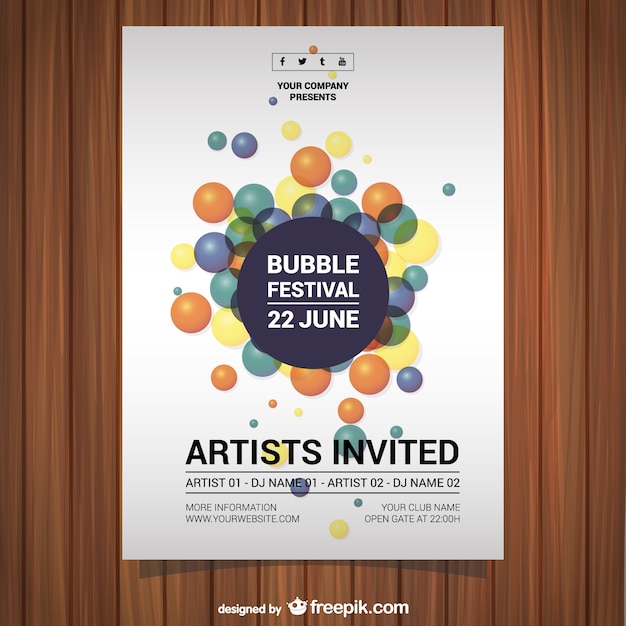 Bubbles Festival Poster Design – Free Download