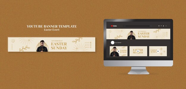 Happy Easter Celebration YouTube Banner Template – Free Download