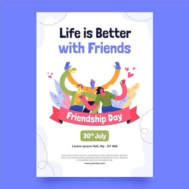 Invitation Template for Friendship Day Celebration – Free Download