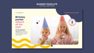 Virtual Birthday Banner Template – Free to Download