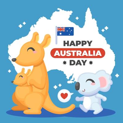 Australia Day Flat Design Vector Template – Free Download