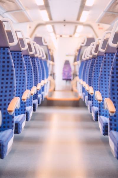 Bright Blue Seats in an Empty Train in Germany – Free Download