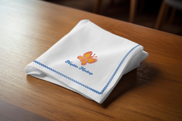 Embroidered Napkin Mockup Design – Free Download