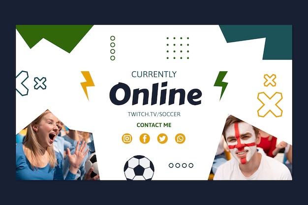 Flat Soccer Twitch Background – Free Download