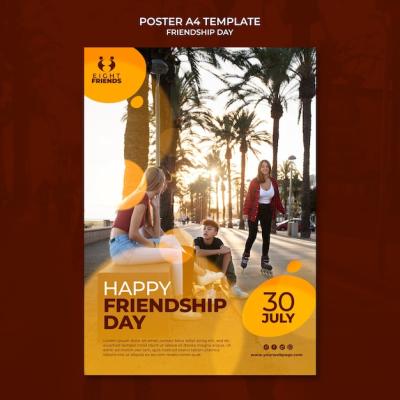 Friendship Day Poster Template Design – Free Download