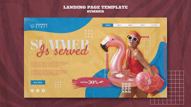 Summer Sale Landing Page Template Featuring a Woman – Free to Download