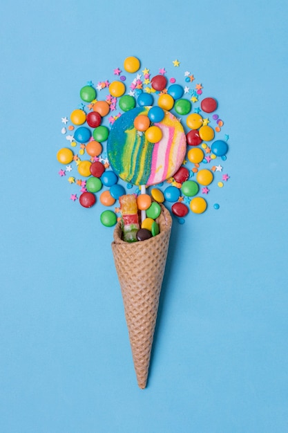 Minimalist Sweets and Lollipop Ice Cream Cone – Free Stock Photo Download