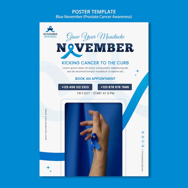 Minimalist Blue November Print Template – Free to Download