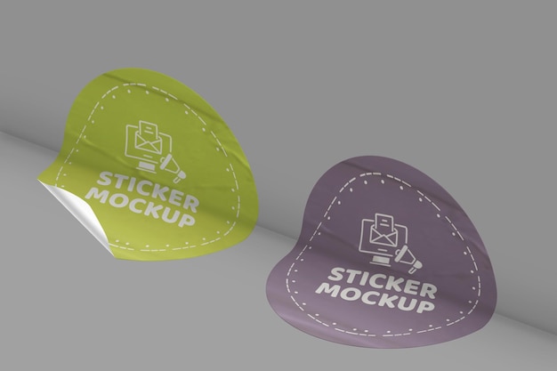 Realistic Round Sticker Mockup Design PSD Template for Promotional Labels – Free Download