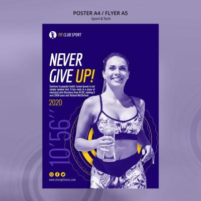 Fit Woman Motivational Ad Template – Free Download