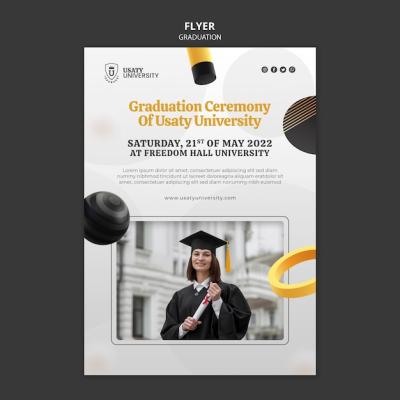 Creative Graduation Poster Template Design – Free Download