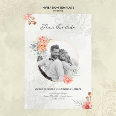 Flat Design Wedding Template – Download Free Stock Photo