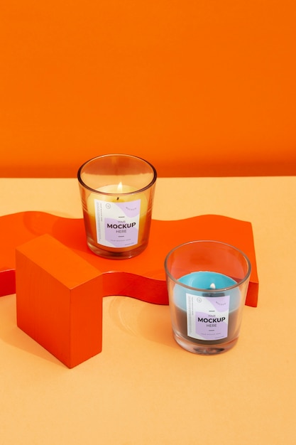 Candle in a Glass Mockup with Packaging – Free Download