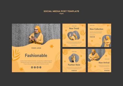 Hijab Concept Social Media Post Template – Download Free Stock Photo