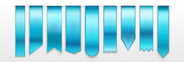 3D Vector Mockup of Blue Bookmarks Ribbon Banner – Free Download