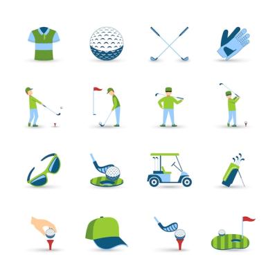 Golf Icons Set – Free to Download High-Quality Vector Templates