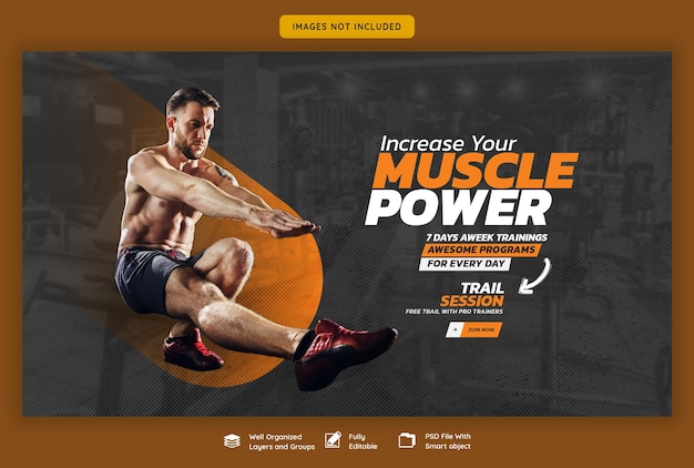 Gym and Fitness Web Banner Template – Free Download