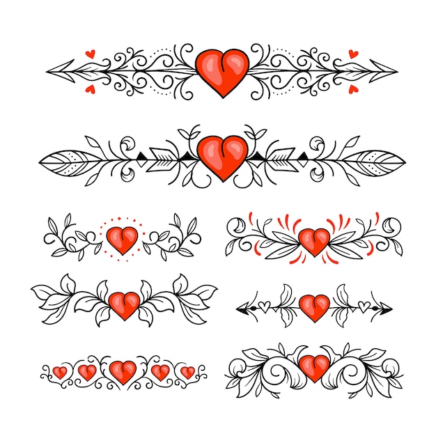 Hand Drawn Hearts Border and Frame – Free Download