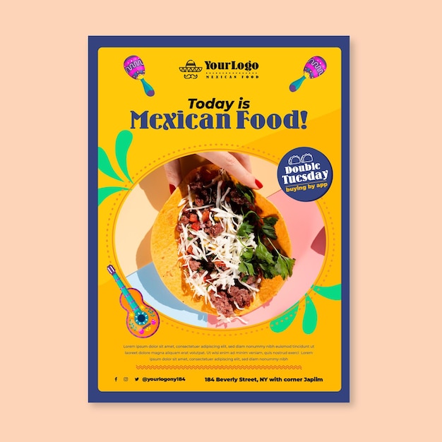 Mexican Food Flyer Template – Download Free Stock Photo