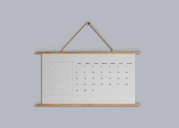 Hanging Calendar Mockup – Free Download