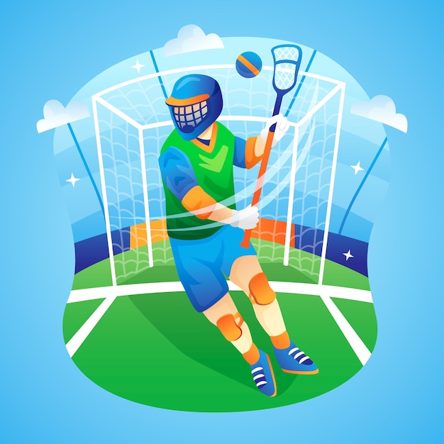 Illustration of a Person Playing Lacrosse – Free Download