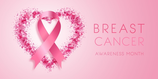 Breast Cancer Awareness Month Banner Design – Free Vector Template for Download