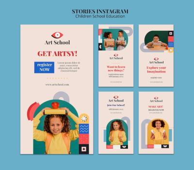 Children School Education Instagram Stories Set – Free Download