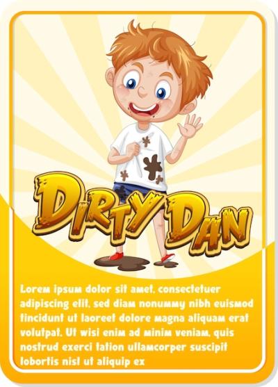 Character Game Card Template – Dirty Dan | Free Download