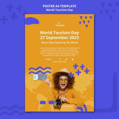 Geometric World Tourism Day Poster – Free Download