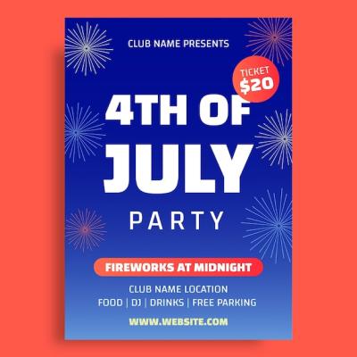 Fourth of July Flyer Template Design – Free Download