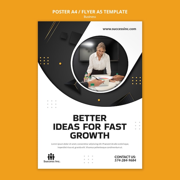 Realistic Business Poster Template Design for Free Download