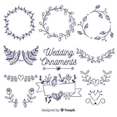 Hand Drawn Wedding Ornament Collection – Free Download