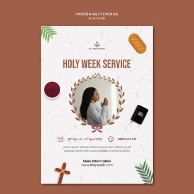 Holy Week Print Template Featuring Engaging Photo – Free Download