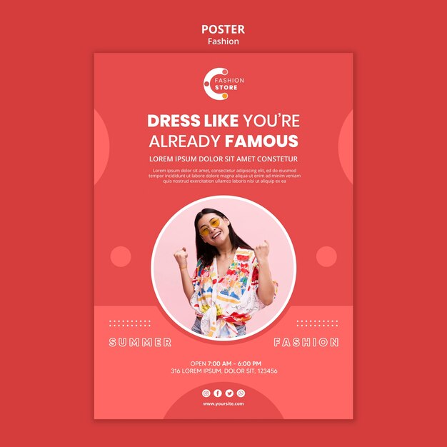 Fashion Poster Template Design – Free Download