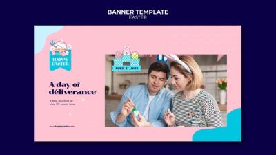 Happy Easter Day Banner Template – Download Free Stock Photo