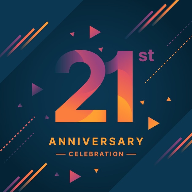 Gradient 21 Anniversary Background – Free Download