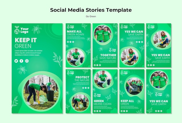 Green Social Media Stories Template – Free Download