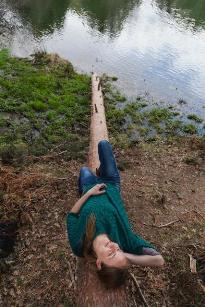 Relaxed Girl on a Log – Free Stock Photo | Download for Free