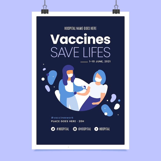 Organic Flat Coronavirus Vaccination Flyer Template – Free Download