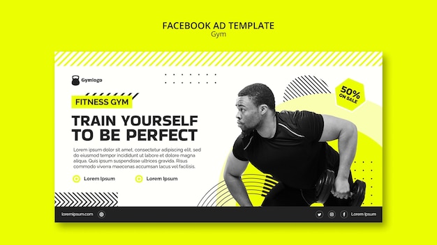 Minimal Gym Training Facebook Template â Free Download