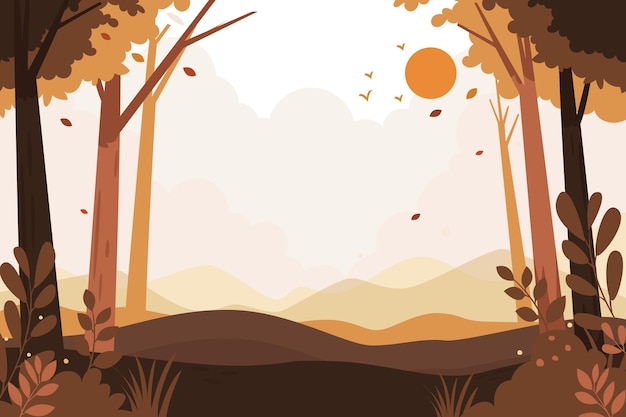 Flat Autumn Background – Free Download