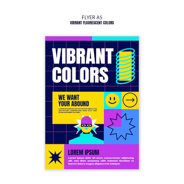 Vibrant Fluorescent Colors Template Design – Free Stock Photo, Download Free