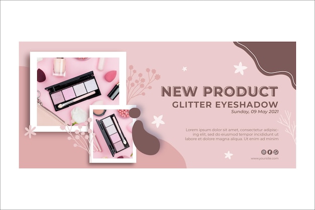 Glitter Make-Up Product Banner for Stunning Visuals – Free Download