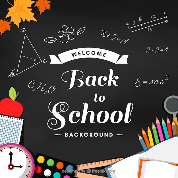 School Materials Background and Blackboard – Free Download