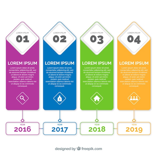 Flat Design Business Timeline – Free Download