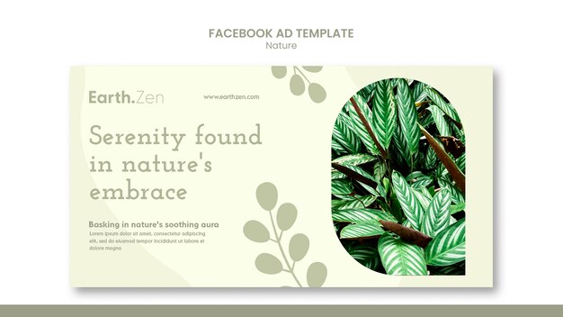 Flat Design Nature Concept Facebook Template – Free Download