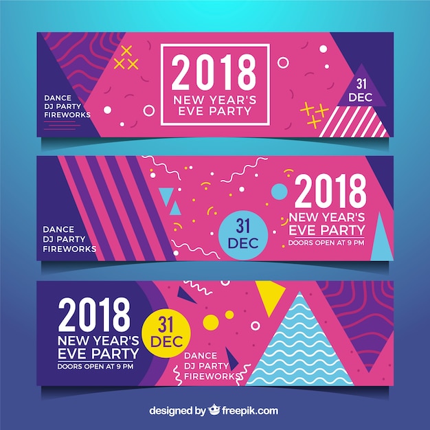 New Year 2018 Party Banners – Free Download, Free Stock Photo