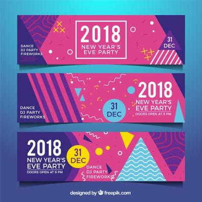 New Year 2018 Party Banners – Free Download, Free Stock Photo