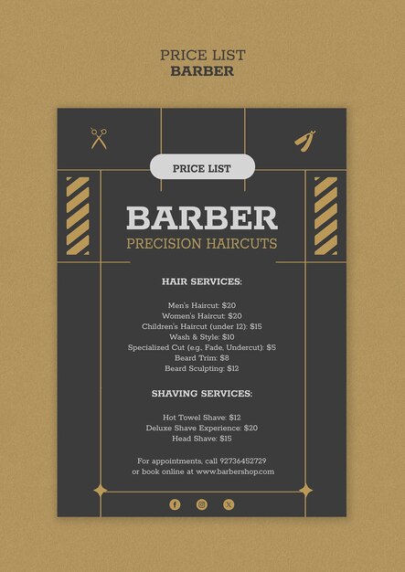 Barber Template Design – Free Download for Creative Projects