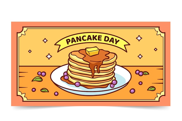 Hand Drawn Pancake Day Social Media Post Template – Free Download